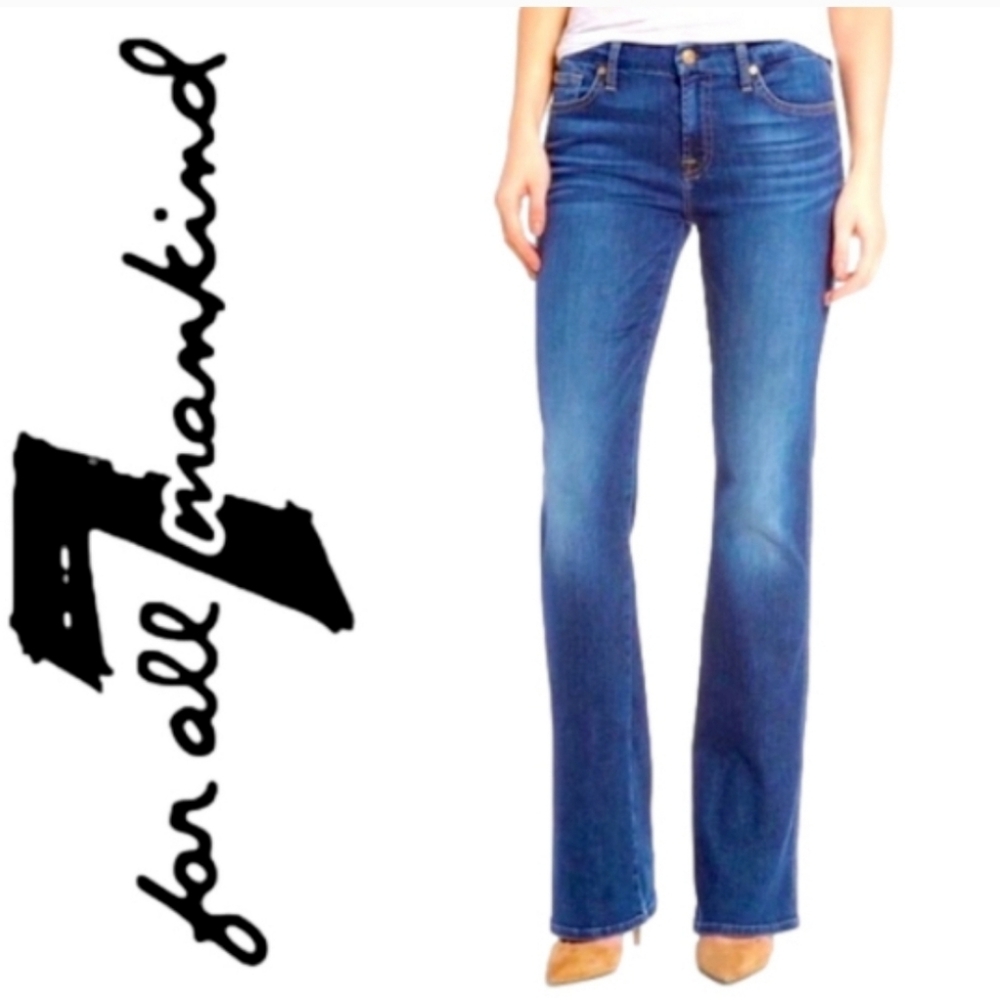 7 For All Mankind Women's Blue Kimmie Bootcut Jeans